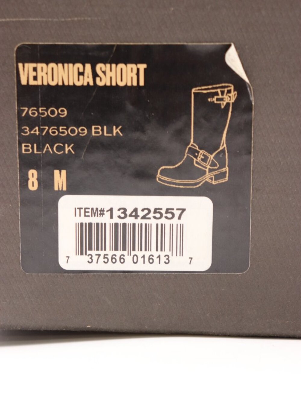 New Frye Veronica Short Boots Women's 7.5 8 B Black Engineer Moto Harness Bootie - Picture 9 of 9